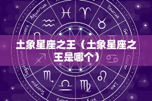 土象星座之王（土象星座之王是哪个）