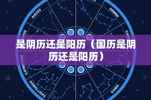 是阴历还是阳历（国历是阴历还是阳历）