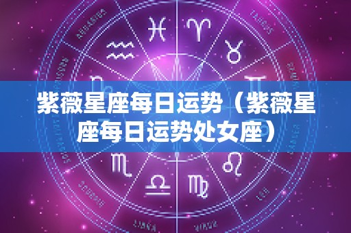 紫薇星座每日运势（紫薇星座每日运势处女座）