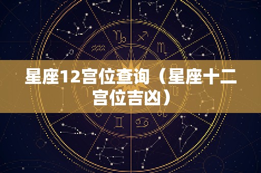 星座12宫位查询（星座十二宫位吉凶）