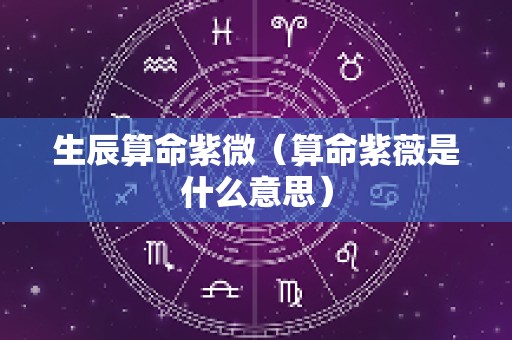 生辰算命紫微（算命紫薇是什么意思）