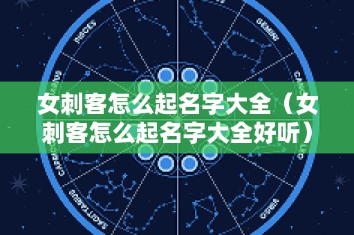 女刺客怎么起名字大全（女刺客怎么起名字大全好听）