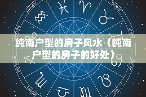 纯南户型的房子风水（纯南户型的房子的好处）