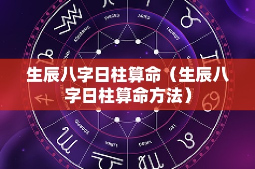 生辰八字日柱算命（生辰八字日柱算命方法）