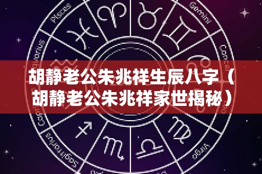 胡静老公朱兆祥生辰八字（胡静老公朱兆祥家世揭秘）