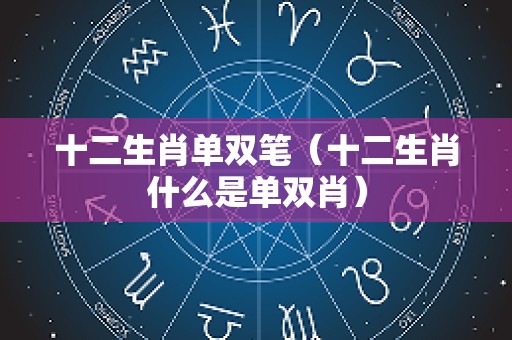 十二生肖单双笔（十二生肖什么是单双肖）