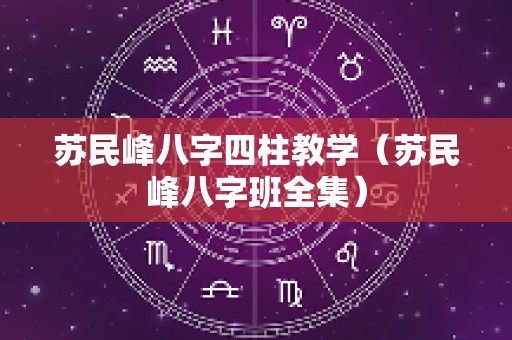 苏民峰八字四柱教学（苏民峰八字班全集）