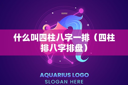 什么叫四柱八字一排（四柱排八字排盘）