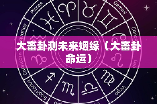 大畜卦测未来姻缘（大畜卦命运）
