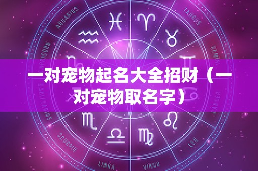 一对宠物起名大全招财（一对宠物取名字）