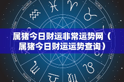 属猪今日财运非常运势网（属猪今日财运运势查询）