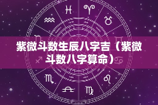紫微斗数生辰八字吉（紫微斗数八字算命）